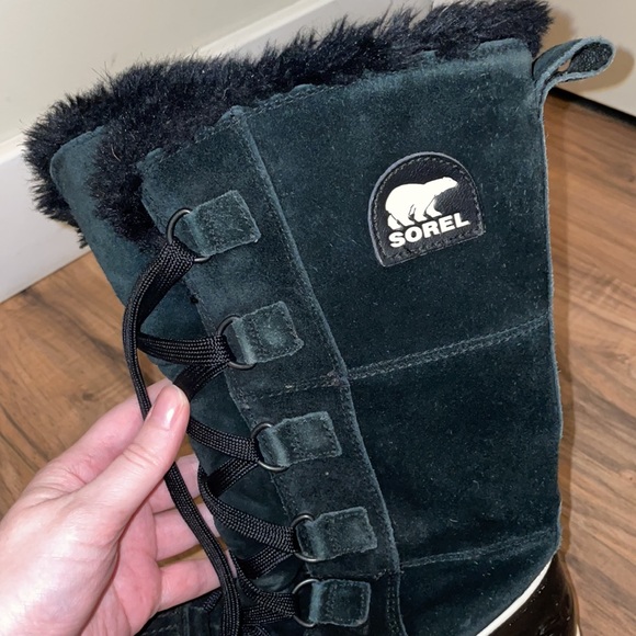 Exc Cond Black Sorel Women’s Lace Up Winter Boots Size 7 RRP $195 - Picture 3 of 4